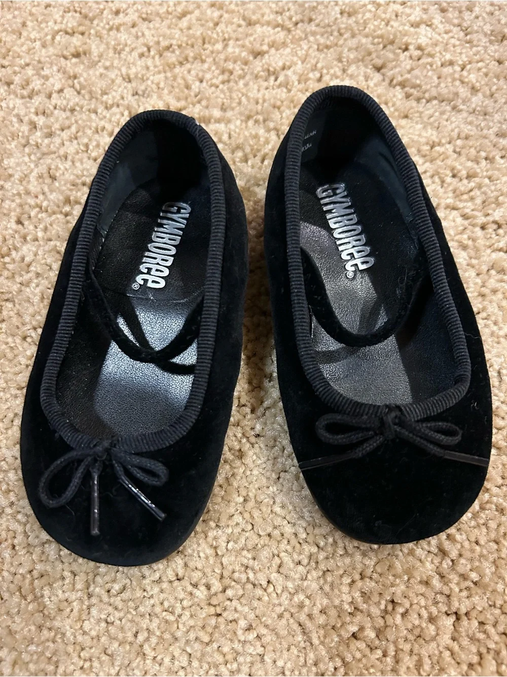 Gymboree Black Velvet Bow Ballet Flats. Size 4m